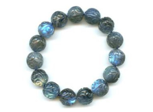 Labradorite 13-14mm Carved Round Bracelet