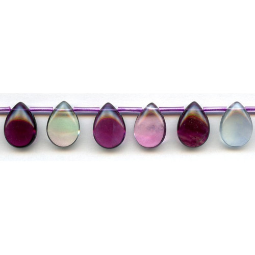 124-1358 Fluorite <br>13x18 Flat Pear Drop
