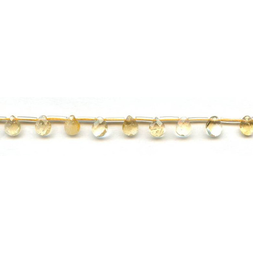 126-1285 Citrine <br>5x7 Flat Pear Briolette