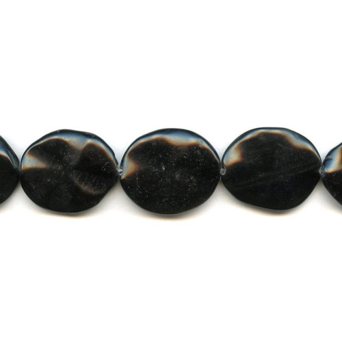 127-1062 Rainbow Obsidian <br>25x30 Waved Flat Oval