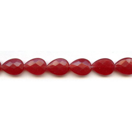 128-1074 Red Jade <br>13x18 Faceted Flat Pear