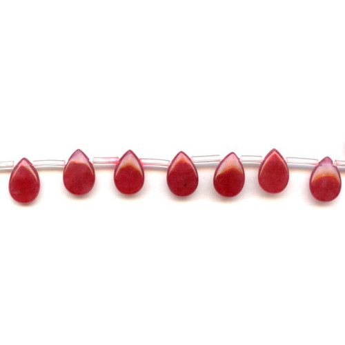 128-1081 Red Jade <br>9x13 Flat Pear Drop