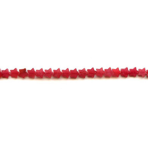 128-1222 Red Jade <br>6mm Star