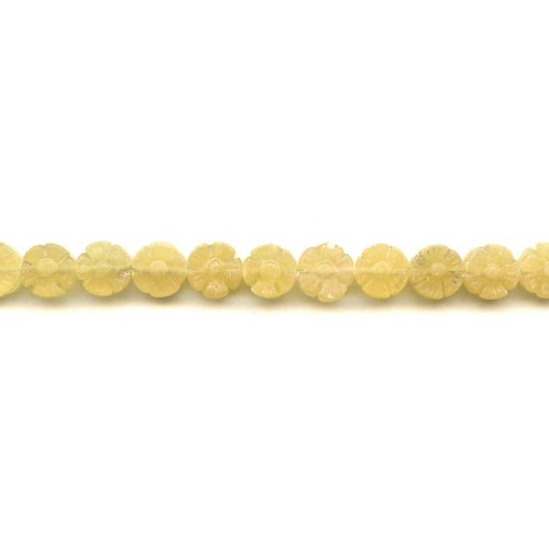 129-1192 Yellow Calcite <br>10mm Flower Coin