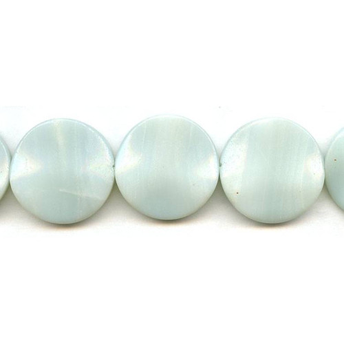 133-1555 Amazonite <br>30mm Waved Coin