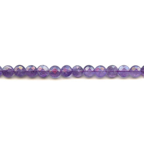 134-1712 Amethyst <br>8mm Faceted Coin