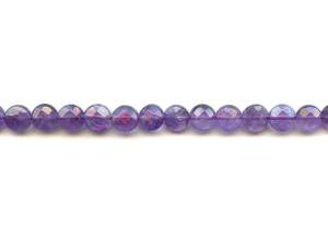 Amethyst 8mm Faceted Coin