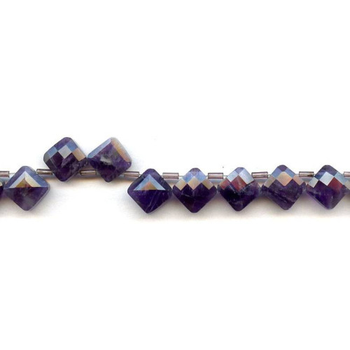 134-1929 Amethyst <br>10x10 Diamond Briolette
