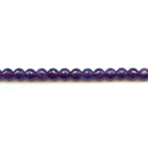 134-1989 Amethyst <br>8mm Faceted Round