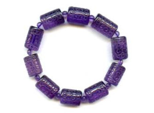 Amethyst 12mm Tube Bracelet