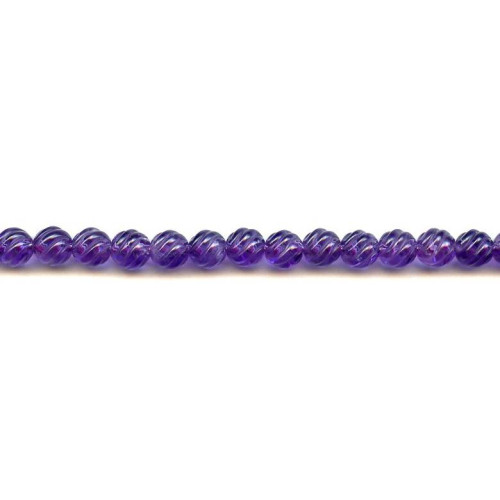 134-2743 Amethyst <br>8mm Corrugated Round