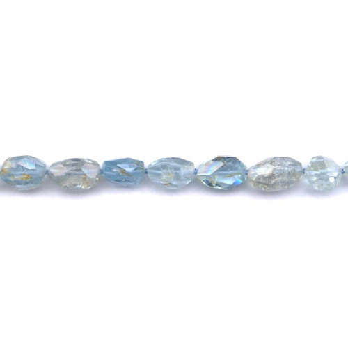137-1286 Aquamarine <br>10x Faceted Nugget