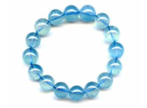 Aquamarine 12mm Round Bracelet