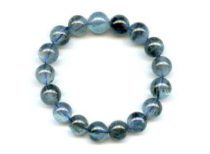 Moss Aquamarine 12mm Round Bracelet