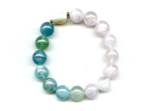 Aquamarine + Beryl 12mm Round Bracelet