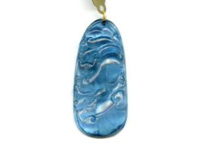 Aquamarine 62x29mm Carved Pendant