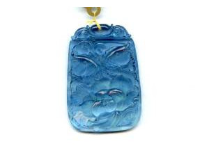 Aquamarine 51x36mm Carved Pendant