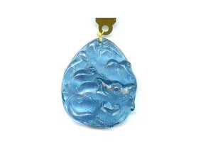 Aquamarine 41x35mm Carved Pendant