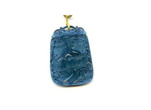 Aquamarine 40x29mm Carved Pendant