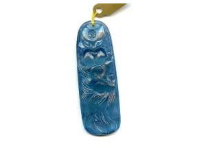 Aquamarine 56x20mm Carved Pendant