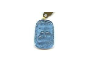 Aquamarine 32x22mm Carved Pendant