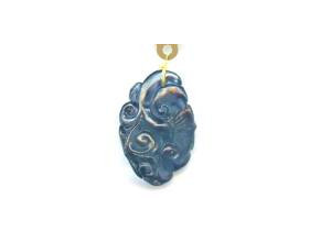 Aquamarine 35x24mm Carved Pendant