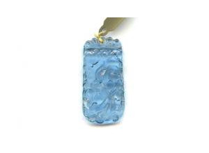 Aquamarine 41x20 Carved Pendant