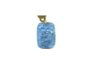 Aquamarine 28x20 Carved Pendant