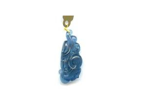 Aquamarine 37x16 Carved Pendant