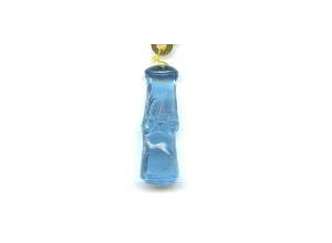 Aquamarine 32x11 Carved Pendant