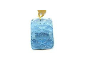 Aquamarine 36x27 Carved Pendant