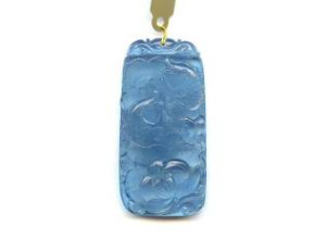 Aquamarine 57x29 Carved Pendant