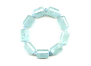 Aquamarine 14mm Tube Bracelet