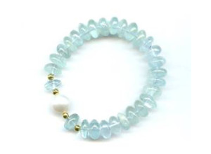 Aquamarine 11mm Rondelle Bracelet Aquamarine 11mm Rondelle Bracelet