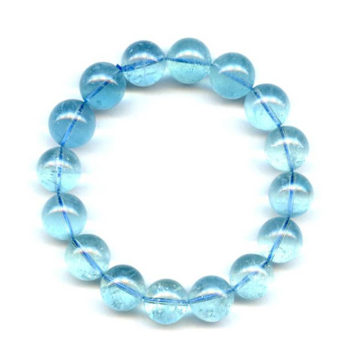 137-2596 Aquamarine <br>13-14mm Round Bracelet