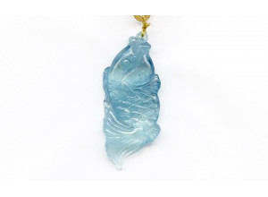 Aquamarine 52x22 Carved Pendant Aquamarine 52x22 Carved Pendant