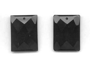 Black Onyx 30x40 Faceted Rectangle Pendant