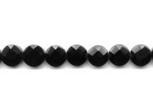 Black Onyx 14mm Faceted Coin