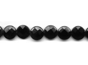 Black Onyx 16mm Faceted Coin