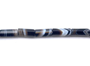 Black Sardonyx 8x20 Hexagon Tube
