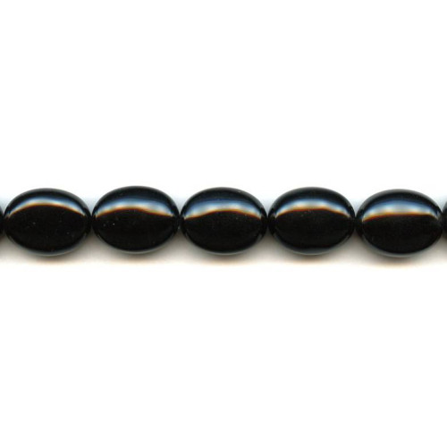 140-1376 Black Onyx <br>15x20 Oval Pebble