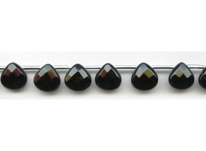 Black Onyx 13x13 Flat Pear Briolette