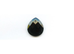 Black Onyx 22x25 Faceted Flat Pear Pendant