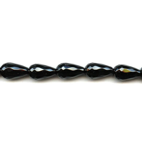 140-1515 Black Onyx <br>12x20 Faceted Teardrop