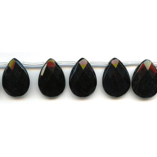 140-1533 Black Onyx <br>18x25 Flat Pear Briolette