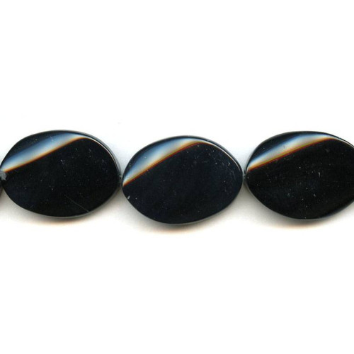 140-1540 Black Onyx <br>25x35 Twist Flat Oval