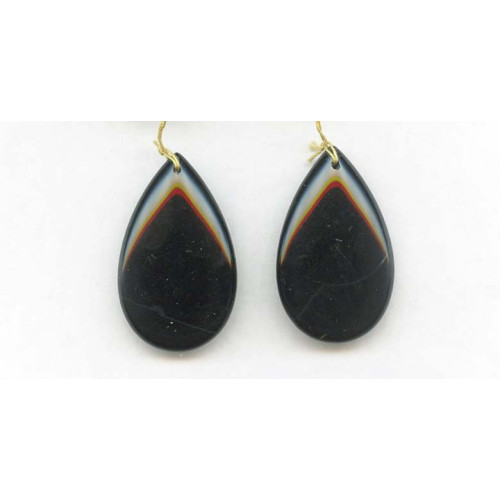 140-1561 Black Onyx <br>39x24mm Pear Pendant