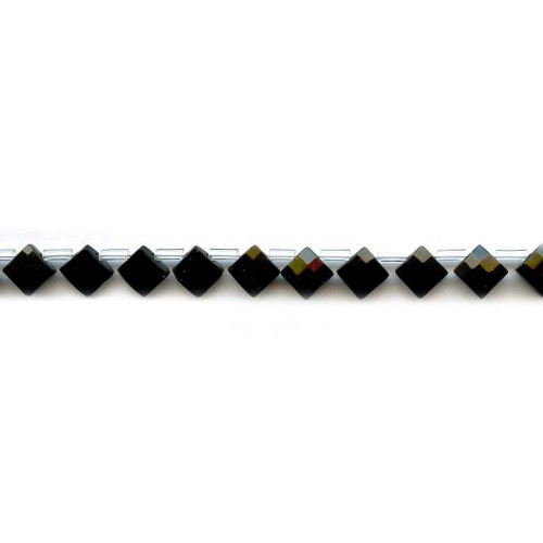 140-1572 Black Onyx <br>7x7 Diamond Briolette