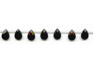 Black Onyx 8x12 Flat Pear Briolette