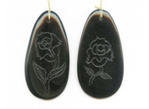 Black Onyx 62-64x Carved Pendant